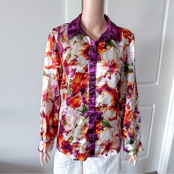 bend over Tops - Women’s Tops | Floral Button Down Shirt Top